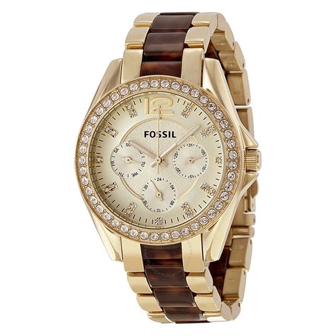 Women's FOSSIL Watch Rhinestone Tortoise Shell Band Model .